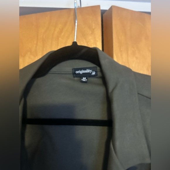 Olive green cotton blazer - Picture 2 of 2
